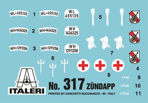 Збірна модель 1:35 мотоцикл Zundapp KS750 з коляскою Italeri 0317