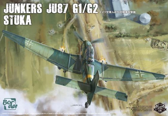 Assembled model 1/35 aircraft Junkers Ju87 G1/G2 Stuka Border Model BF-002