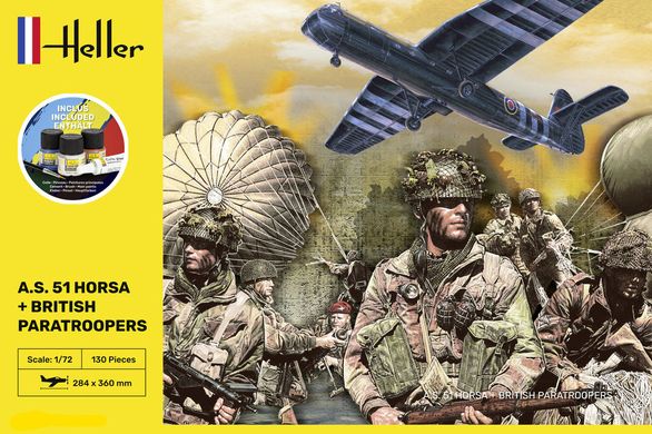 Фігури 1/72 A.S. 51 Horsa + British Paratroopers - Starter Set Heller 35313
