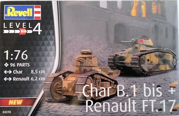 Сборная модель 1/76 танки Char B1 bis + Renault FT.17 Revell 03278