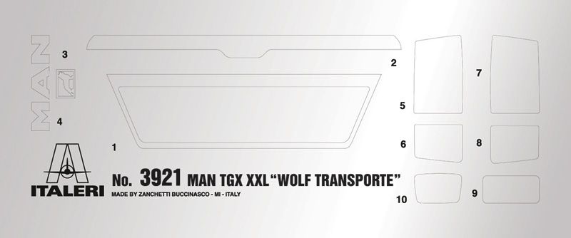 Сборная модель Man Tgx Xxl "Wolf Transporte" Italeri 3921