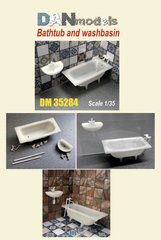 Масштабная модель 1/35 ванна и умывальник, смола DAN Models 35284