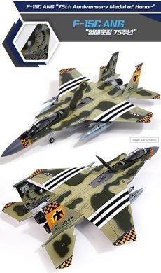Assembled model 1/72 fighter F-15C ANG '75th Anniversary Medal Of Honor' Academy 12582