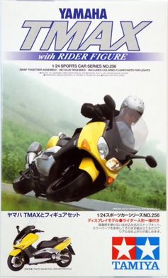 Збірна модель 1/24 Yamaha TMAX 2001 + фігурка мотоцикліста Tamiya 24256