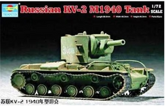 Assembled model 1/72 tank soviet KV-2 M1940 Trumpeter 07235