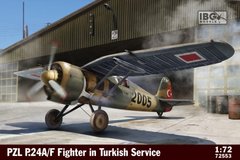 Сборная модель 1/72 истребитель PZL P.24A/F Fighter In Turkish Service IBG Models 72553