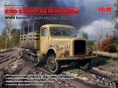Сборная модель 1/35 KHD S3000/SS M Maultier, Немецкий полугусеничный автомобиль 2 Мировой Войны ICM 35453