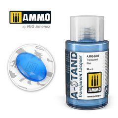 Прозорий синій лак A-STAND Transparent Blue Ammo Mig 2403