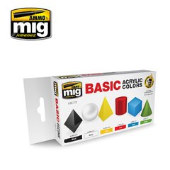 Set of acrylic paints Basic colors (BASIC ACRYLIC COLORS SET) Ammo Mig 7178