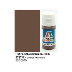 Акрилова фарба шоколадно-коричневий RAL 8017 Pz. Chocolate brown RAL 8017 20ml Italeri 4797