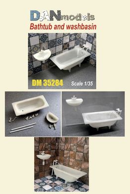 Масштабная модель 1/35 ванна и умывальник, смола DAN Models 35284