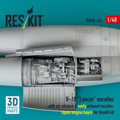Масштабная модель 1:48 ранних гондол B-1B "Lancer" с повітрозабірниками и выпускными форсунками (открытый моторный выдсік) для комплекта Revell Reskit