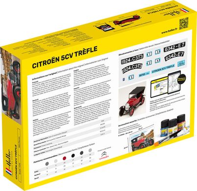 Prefab model 1/24 car Citroen 5CV Trefle - Starter kit Heller 56702
