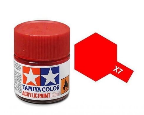 Акриловая краска X7 Красная (red) 10мл Tamiya 81507