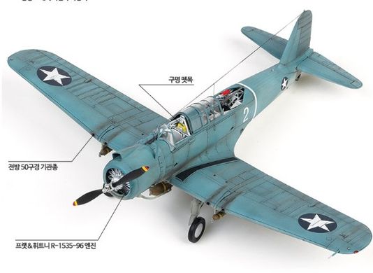 Збірна модель 1/48 літак USN SB2U-3 "Battle of Midway" Academy 12324