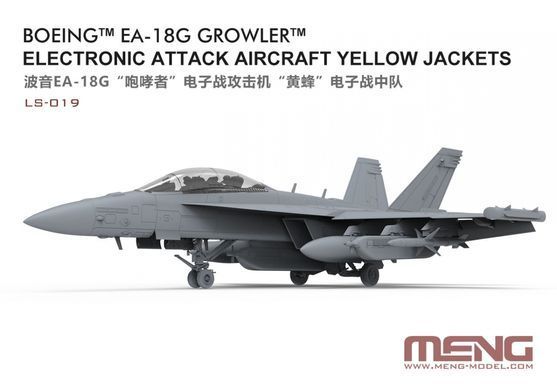 Assembled model 1:48 Boeing EA-18G Growler Electronic Attack Aircraft Yellow Jackets Meng Model