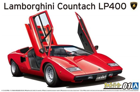 Збірна модель 1/24 автомобіль Lamborghini Countach LP400 Aoshima 05804