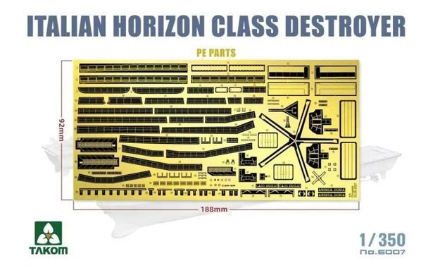 Сборная модель 1:350 итальянский эсминец класса Horizon D553 Andrea Doria/D554 Caio Duilio Takom 6