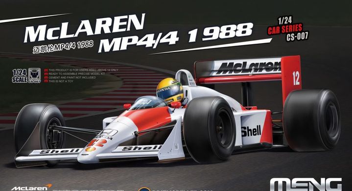 Prefab model 1/24 car McLaren MP4/4 1988 Meng CS-007