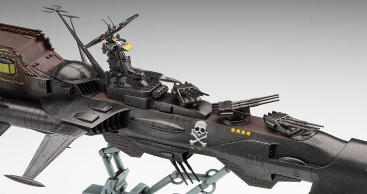Assembled model 1:1500 spaceship Space Pirate Battleship Arcadia Hasegawa 64815