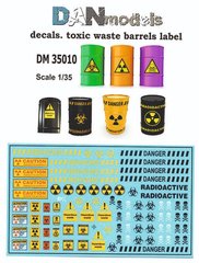 Декаль 1/35 етикетки на бочки і упаковку з токсичними відходами DAN Models 35010, В наявності