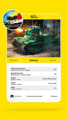 Збірна модель 1/35 французький легкий піхотний танк FCM 36 Стартовий набір Heller 35322