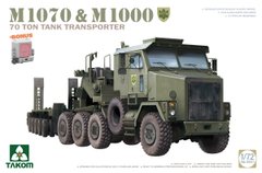 Сборная модель 1/72 тяжелый тягач M1070&M1000 70 TON TANK TRANSPORTER Takom 5021