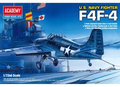 Assembled model 1/72 plane U.S. Navy Fighter F4F-4 Academy 12451