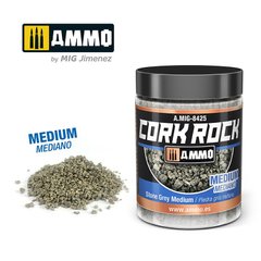 Текстура CREATE CORK Stone Grey Thin Каменно-серая среднего размера Ammo Mig 8425