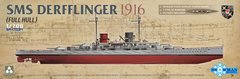 Assembled model 1/700 battleship SMS Derfflinger 1916 (Full Hull) Takom SP-7034