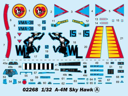 Сборная модель 1:32 самолет A-4M Skyhawk Trumpeter 02268