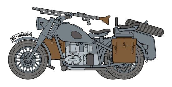Збірна модель 1:48 німецький мотоцикл з коляскою Tamiya 32578