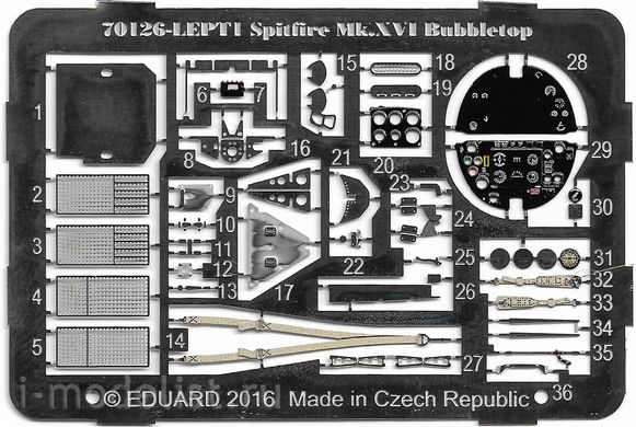 Збірна модель 1/72 літака Spitfire Mk.XVI Bubbletop ProfiPack Edition Eduard 70126