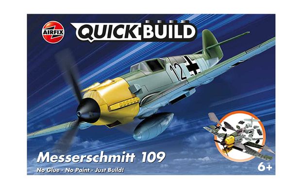Сборная модель конструктор самолет Messerschmitt Bf109 Quickbuild Airfix J6001