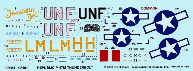 Стартовий набір 1/72 для моделізму штурмовика P-47M Thunderbolt Revell 63984