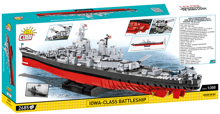Образовательный конструктор корабль Iowa-Class Battleship (4in1) - Executive Edition COBI 4836