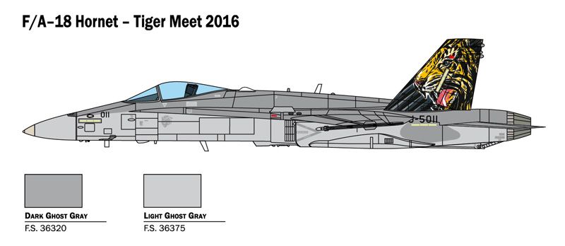 Збірна модель 1/72 реактивного літака F/A-18 Hornet Tiger Meet 2016 Italeri 1394