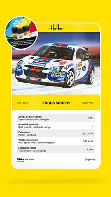 Збірна модель 1/43 автомобіль Ford Focus WRC 2001 Стартовий набір Heller 56196