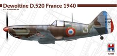 Сборная модель истребителя Dewoitine D.520 France 1940 Hobby 2000 72025