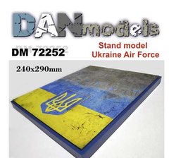 Stand for 1/72 model (aviation - photo concrete substrate + flag of Ukraine) 240*290 mm DAN Models