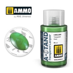 Прозрачный зеленый лак A-STAND Transparent Green Ammo Mig 2404