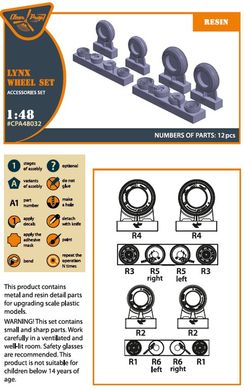 1/48 Scale Model Lynx Clear Prop Wheelset CPA48032, In stock