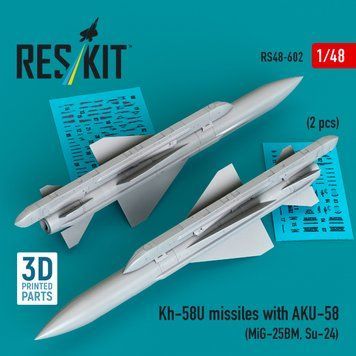 Масштабна модель 1:48 ракети Х-58У з АКУ-58 (2 шт.) Reskit RS48-0602