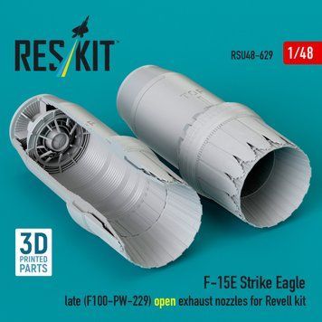 Масштабна модель 1:48 відкриті вихлопні сопла F‑15E Strike Eagle пізнього зразка (F100-PW-229) для набору Revell Reskit RSU48-0629