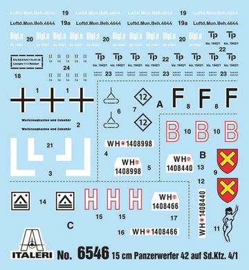 Assembly model 1/35 semi-tracked vehicle 15 cm Panzerwerfer 42 auf Sd.Kfz. 4/1 Italeri 6546