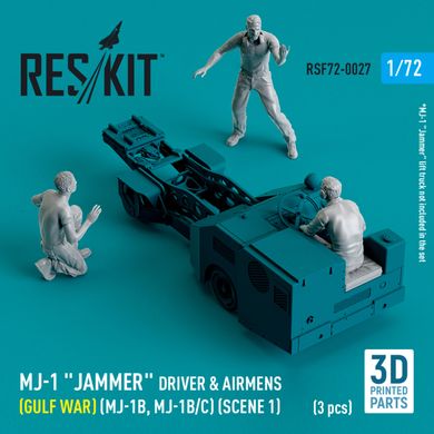 1/72 Scale Model MJ-1 "Jammer" Driver and Aviators (Gulf War) (MJ-1B, MJ-1B/C) (Scene 1) (3pcs) (3D Print) Reskit RSF72-0027, In stock