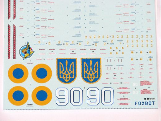 Декаль 1/32 Микоян МиГ-29УБ, ПС Украины, цифровой камуфляж Foxbot 32-014, В наличии