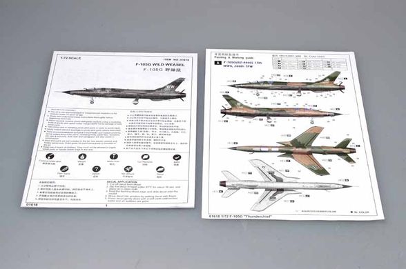 Сборная модель 1/72 сверхзвуковой истребитель-бомбардировщик F-105G "Гром" Trumpeter 01618