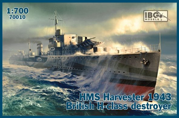Сборная модель 1/700 HMS Harvester 1943 года Британский эсминец H-класса IBG Models 70010