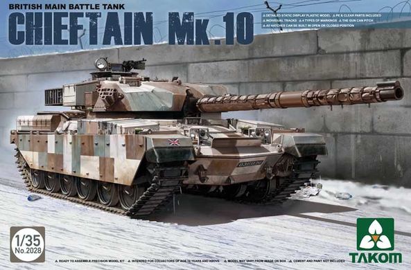 Сборная модель 1/35 британский основной боевой танк Chieftain Mk10 Takom 2028